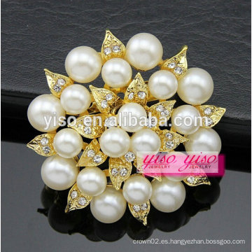 Comercio exterior flor de cristal y perlas mujeres con broche